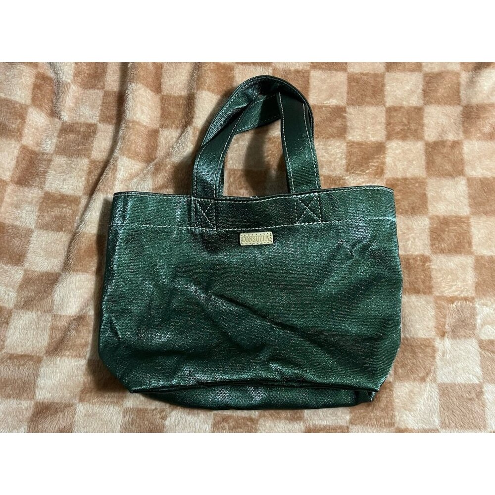 Consuela Shimmery Dark Green Mini Tote